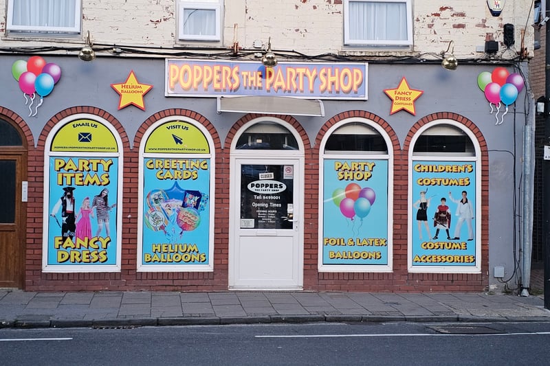 Poppers the Party Shop has a vast selection of fancy dresses for both children and adults alike. They also sell accessories, wigs and face paints.