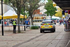 Officers cordoned off an area on Moorfoot outside a number of Sheffield nightclubs following an alleged stabbing last night (October 6/7). 