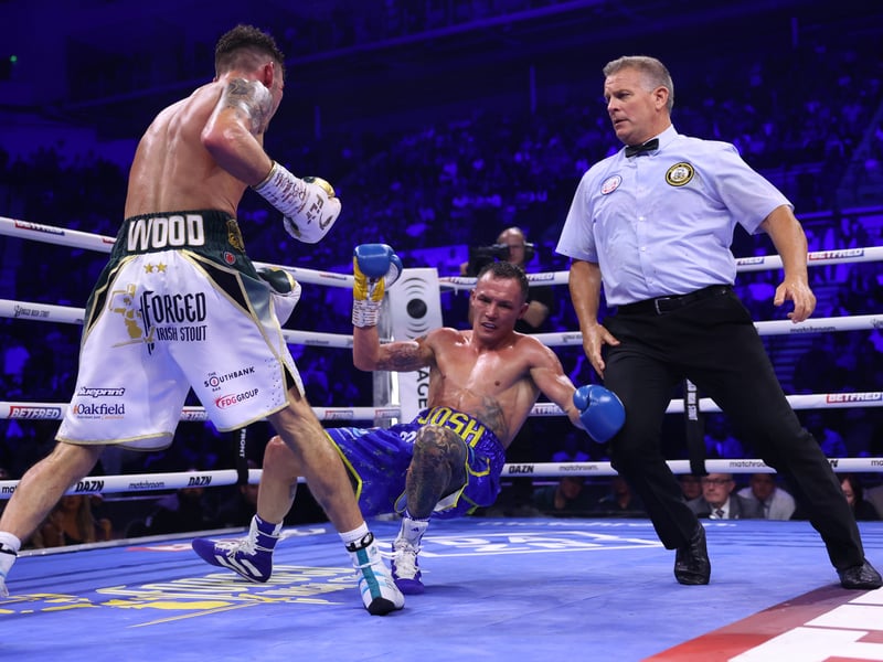Warrington is sent to the canvas