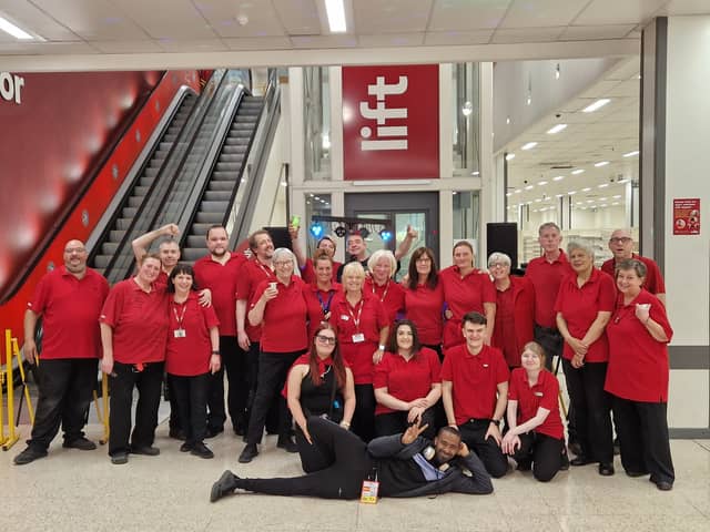 The team at Wilko's in Haymarket, Sheffield city centre, on the last day of trading on October 8.