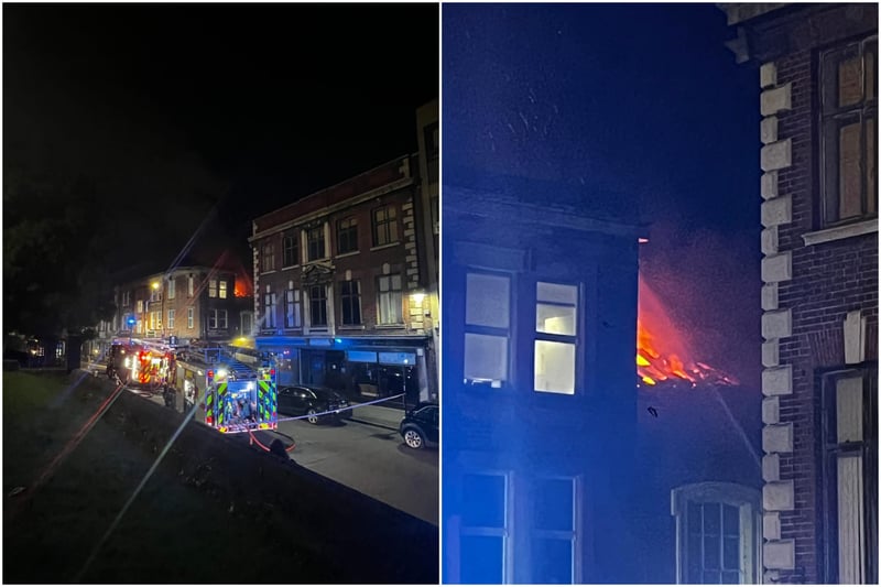 Five fire appliances were called to  the building at the junction of Campo Lane and North Church Street where a severe fire had broken out in a mixed-use building.