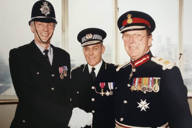 Former Sheffield PC Bill Ward (left), who received the British Empire Medal in 1988 for services to the community, has sadly died, aged 86
