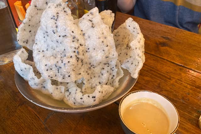 Sesame crackers at Nǎm Sông in Broomhill