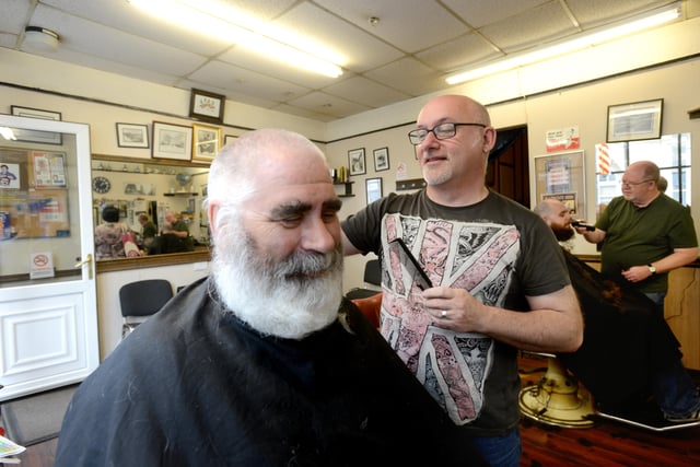 Here are Michael Roper and son during the shave 9 years ago.
Hairdressers Steve Lounton and Mick McDonough also got the spotlight.