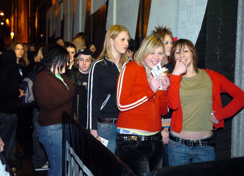 The queue outside Corporation nightclub on Milton Street, Sheffield, to see Fightstar, featuring former Busted member Charlie Simpson