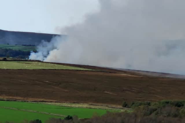 The fire above Redmires Reservoirs.