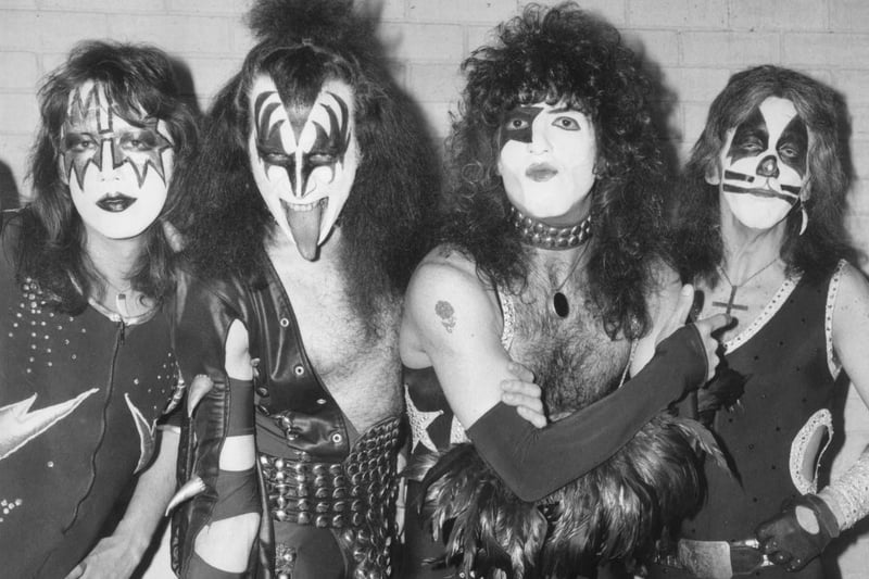From left to right they are guitarist Ace Frehley, lead singer Gene Simmons, guitarist Paul Stanley and drummer Peter Criss. One of our readers said: “Kiss, Birmingham Odeon 1976. Four years later I was playing the same stage supporting UB40.”  (Photo by Peter Cade/Central Press/Getty Images)