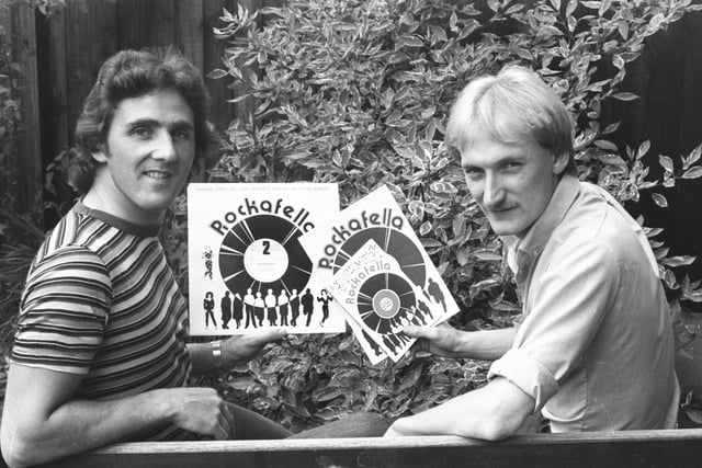Ken Bolam (left) and Leslie Scott, whose first musical Rockafella came out in an LP in 1980.