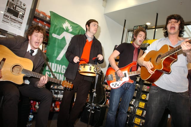 The Hungover Stuntman launched their new album with an acoustic set at HMV in the Bridges in 2008.