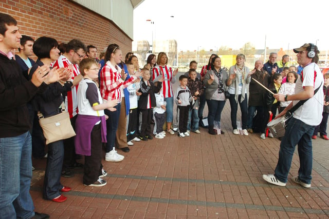 SAFC fans singing the chorus to the Sunderland Foundation CD 'Keep it Rollin' in 2010.
Remember it?