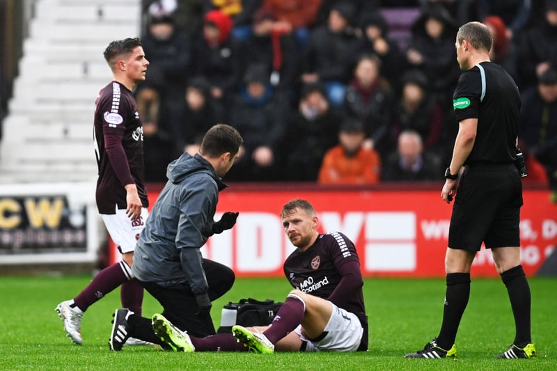 OUT - Stretched off during the Edinburgh derby with a groin problem which will keep him out until next month.