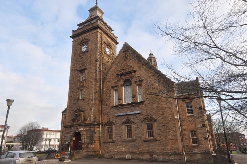 Pollokshaws Burgh Hall was commissioned by Sir John Stirling Maxwell (1866-1956) at a cost of £20,000. He employed Edinburgh architect Sir Robert Rowand Anderson who drew up designs that reproduced details of the Glasgow College buildings on High Street.