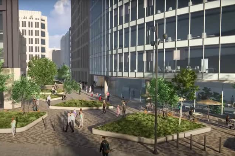 West Bar Square. This £300m development is set to create a new city centre in Sheffield. It will have shops, sunlit squares and several blocks of flats and offices, many with roof terraces, off Corporation Street. The first office and residential blocks are set to complete this year.