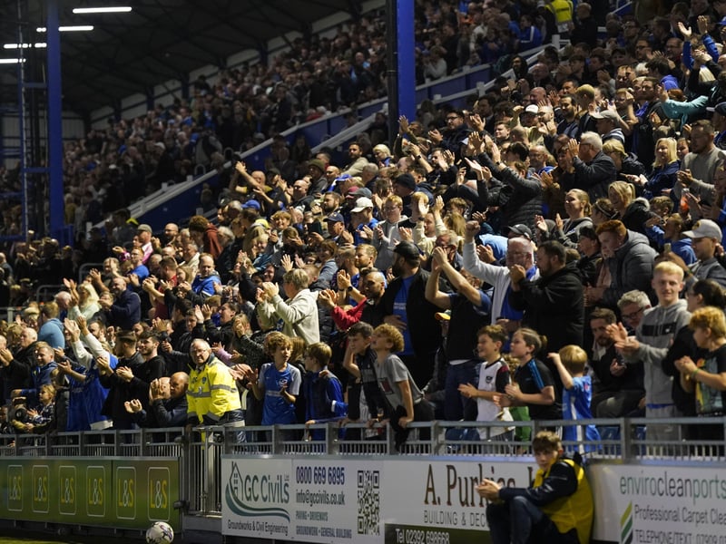 Another shot of Pompey fans at Fratton Park during the 5-1 win over Gillingham.