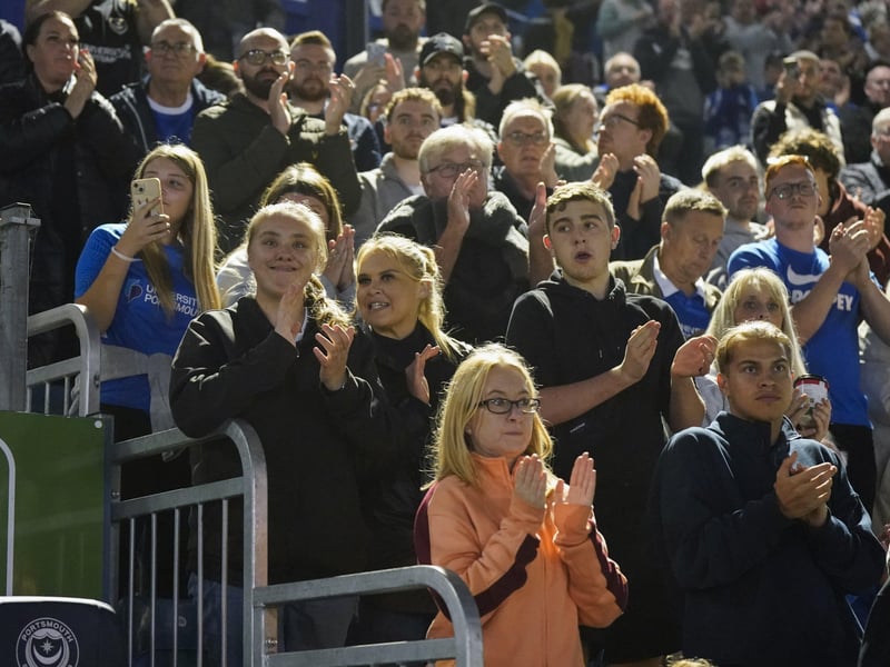 More young Pompey fans show their appreciation. 