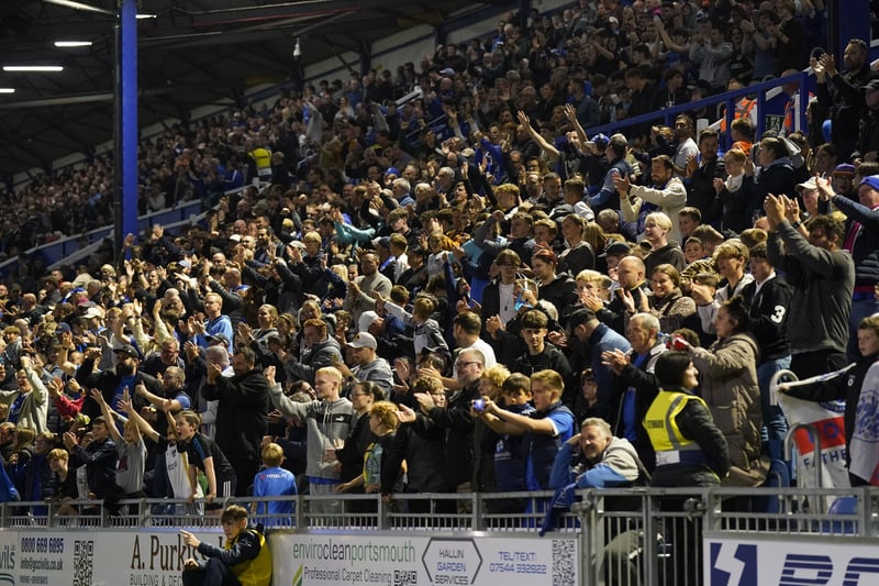 Pompey fans at Fratton Park during the 5-1 win over Gillingham.