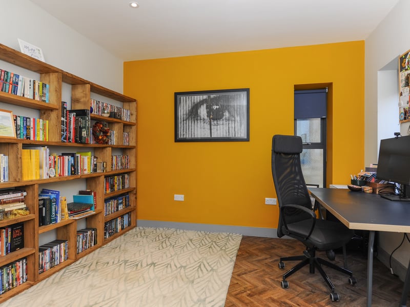 This home office is located to the front of the ground floor. (Photo courtesy of Redbrik)