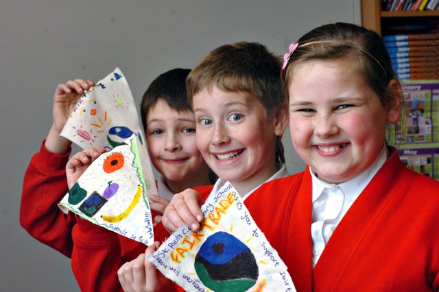 Pupils from St Paul's CE School, Ryhope, were bidding for a world record for the longest bunting in 2011.