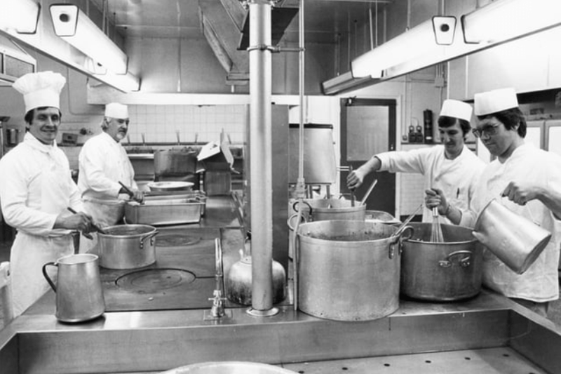Chefs at South Shields General Hospital prepare lunch for the patients. Can you spot someone you know in this 1982 photo? Photo: Shields Gazette