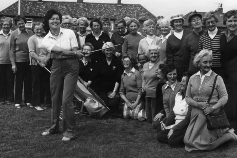 South Shields Golf Club's ladies captain Christine Bage tees off at Cleadon Hills club course in May 1982. But what was the occasion? Photo: Shields Gazette