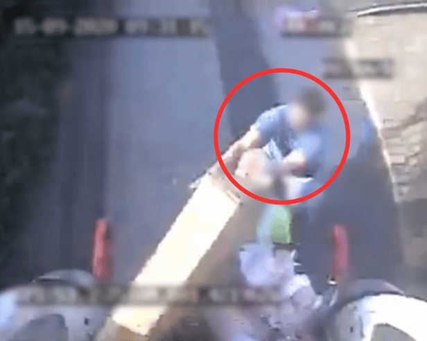 CCTV footage showing a man tussling with a Violia bin collector has been released.