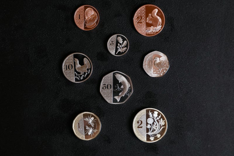 From the 1p to the £2 coin, the full eight designs up close.