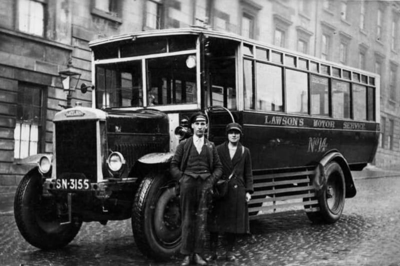 Lawson’s Leyland No. 14, the Glasgow-Bishopbriggs-Kirkintilloch service, pictured is driver W Carson. Before the days of switchboards on the front of the vehicle, buses were entirely dedicated to single routes - you can see that in the embossed No.14 on the side of this old motor bus. Given a few decades or so, advancements in motor technology would lead to the bus overtaking the tram as the preferred method of public transport.