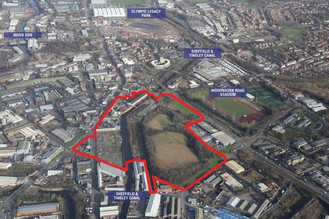 The 22-acre plot is bounded by Attercliffe, Effingham and Woodbourn roads and includes Ripon Street open space.