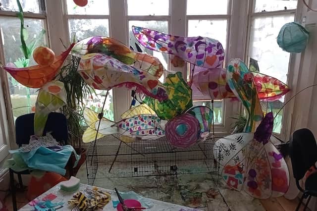 Some of the lanterns which have been created for this year's Parkwood Springs Lantern Procession in Sheffield