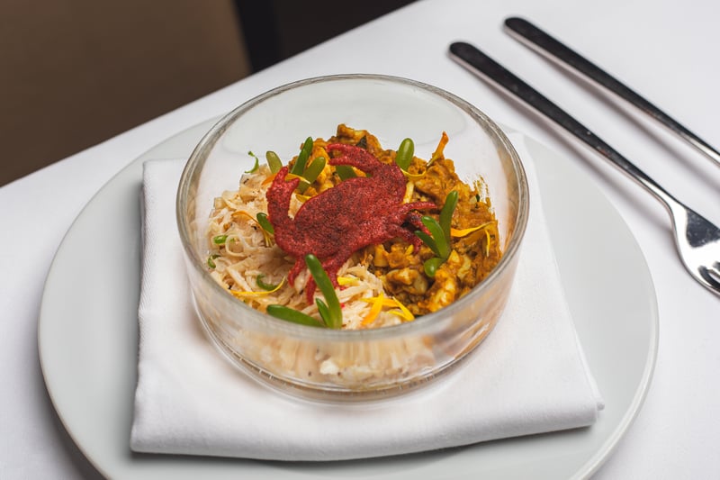 One of the highlights of the menu is the rich crab with egg in a deep, warm masala of perfectly balanced spices.