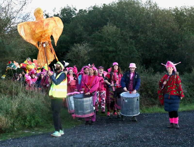 The Parkwood Springs Lantern Procession through Sheffield attracted huge crowds, and there were some spectacular creations lighting up the night sky. A samba band led the way. Photo: Penny Philcox
