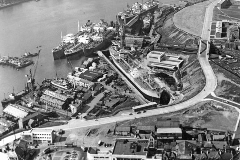 Brigham and Cowans shipyard and the Tyne Dock Engineering Company pictured in May 1958. Photo: Shields Gazette