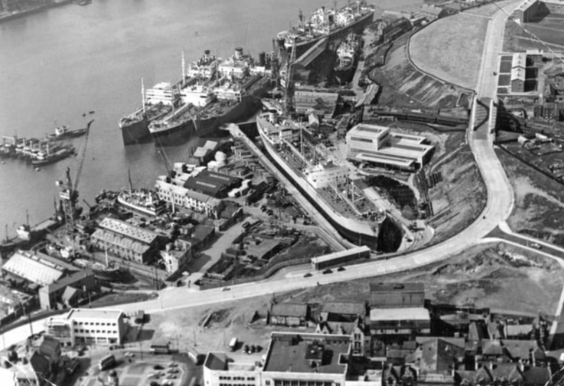 Brigham and Cowans shipyard and the Tyne Dock Engineering Company pictured in May 1958. Photo: Shields Gazette