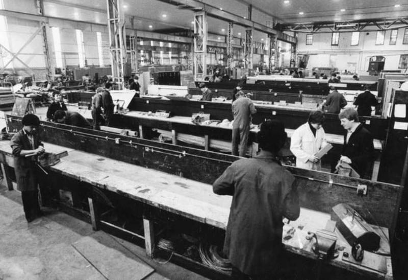The open plan workshop at Hebburn Centre of British Shipbuilders North East Training and Safety Co in 1983. Photo: Shields Gazette