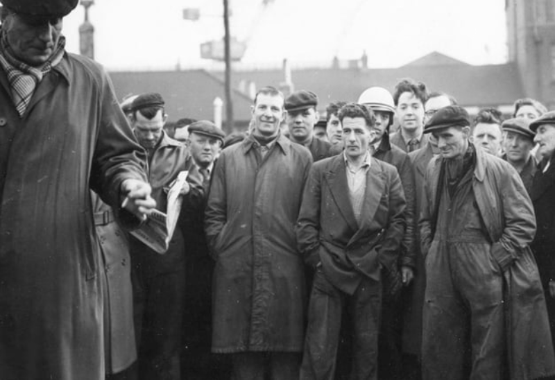 A shipyard strike scene from March 1957. Photo: Shields Gazette