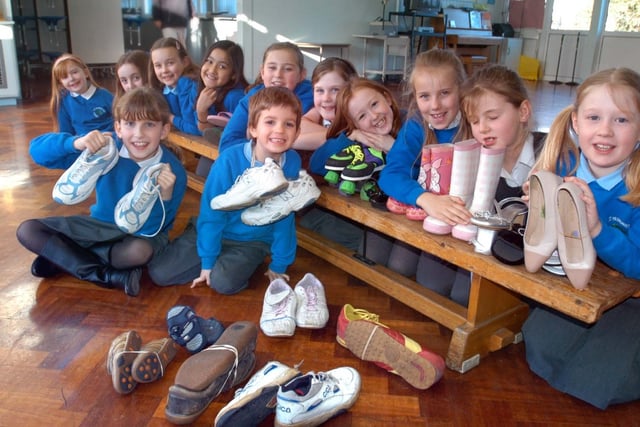 A shoe collection at East Herrington Primary School was held for a Blue Peter Appeal in 2007.