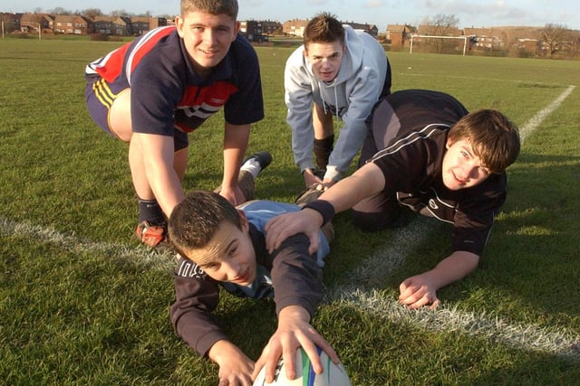 These Castle View School pupils decided to take up rugby instead of football after England's success at the 2003 World Cup.