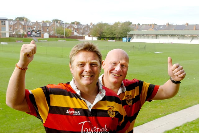 Paul Airey and Kevin Logan were celebrating after they got tickets for the 2007 World Cup Final.