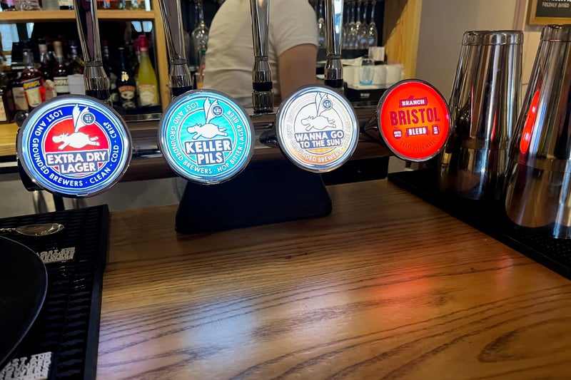 Beers and ciders made in Bristol are on tap in the bar