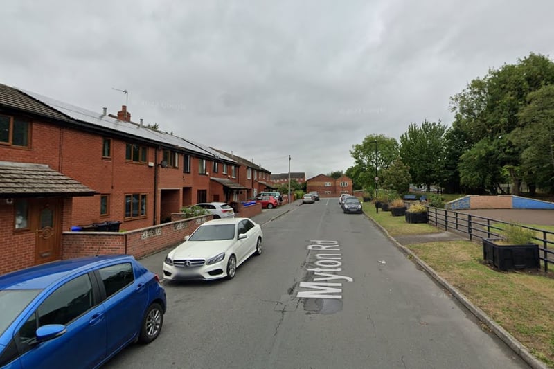 The joint second-highest number of reports of antisocial behaviour in Sheffield in August 2023 were made in connection with incidents that took place on or near Myton Road, Darnall, with 6