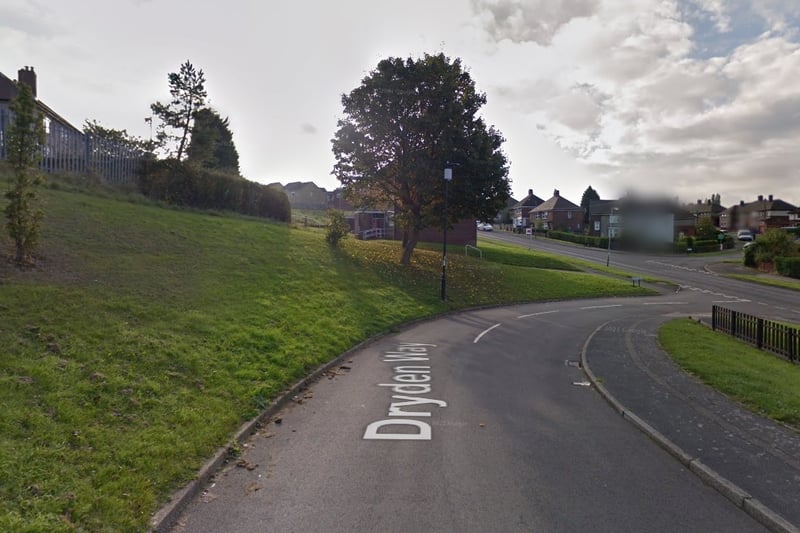 The joint third-highest number of reports of criminal damage and arson in Sheffield in August 2023 were made in connection with incidents that took place on or near Dryden Way, Southey Green, with 3