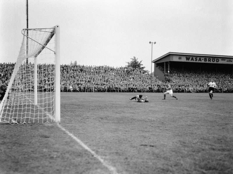 Scotland travelled to Sweden for the 1958 World Cup after topping their qualification group. Hopes were high after a 1-1 opening draw against Yugoslavia but a narrow 3-2 loss to Paraguay meant the Scots had to triumph against France to go through. Heartbreak followed, when they lost 2-1 (pictured) to the French, who ended up coming third.