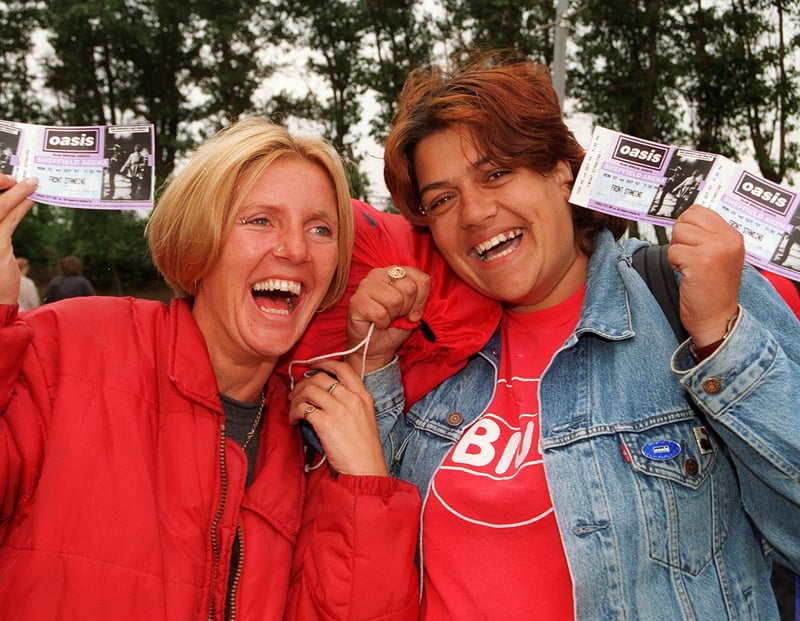 Donna Shoreman and Joanne Dungworth, both of Foxhill, were among the first to get their tickets to see Oasis at Sheffield Arena in 1997