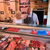 Keith Bowyer and wife Jackie, both aged 68, on their last day of trading at DH Bowyer & Sons butchers in Lodge Moor, Sheffield