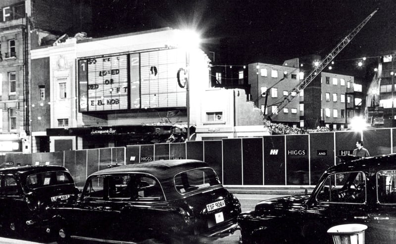 The demolition of the Gaumont Cinema, at Barker's Pool, Sheffield, on December 16, 1985