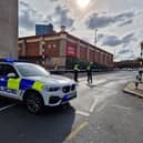 Police are on the scene at the bottom of the Moor, Sheffield, after a suspected stabbing. Picture: David Kessen, National World