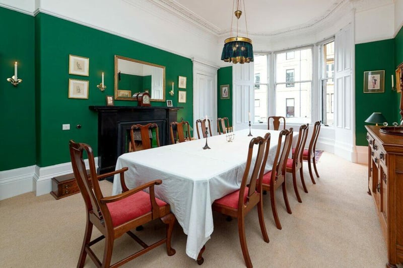 The formal bay windowed dining room would be the perfect place to have your friends round for a dinner party. 