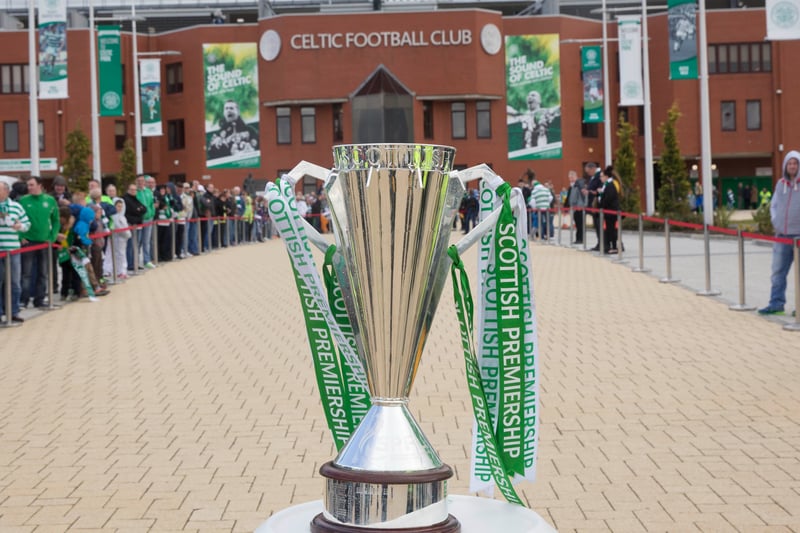 The Scottish Premiership trophy. 