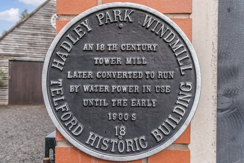 Plaque outside the Hadley Park Windmill, Telford, Shropshire (SWNS)