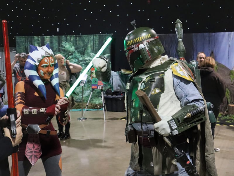Boba Fett and Ahsoka at Leeds Comic Con.